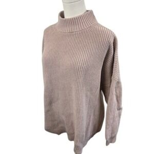 Haven Well Within Women's Size XL Mauve Mock Neck Pullover‎ Knit Sweater Cotton